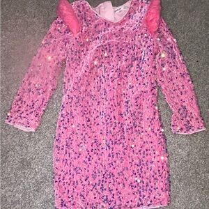 SHEIN Pink Sequin Kids Formal Dress - sparkle dress - dress - pink sequin dress